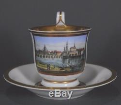 Meissen Tasse Prunktasse Dresden Ansichtentasse UT cup saucer porcelain