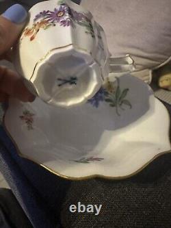 Meissen porcelain cup & Saucer Espresso Size Flower