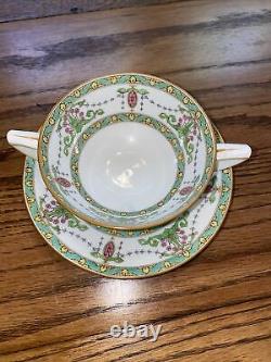 Minton B923L Two handle consommé' cup and saucer? Set of 12