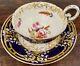 Minton Porcelain Cup And Saucer Sevres Style Cobalt Blue Heavy Gold Enameled