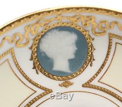 Minton Porcelain Pate-Sur-Pate Cameo Portrait Cup & Saucer, 1928. 2 Available