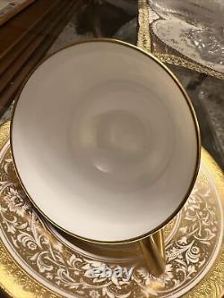 Minton Rare Porcelain Ball # 5161 Tea Cup & Saucer 22k Gold England