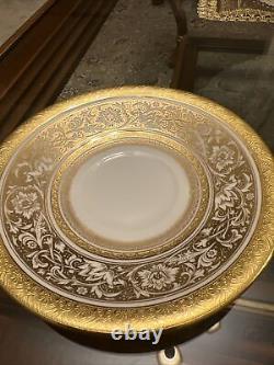 Minton Rare Porcelain Ball # 5161 Tea Cup & Saucer 22k Gold England