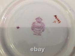 Minton Rose Flat Bouillon Cup & Saucer Sets By Minton, older, smooth. Qty #5
