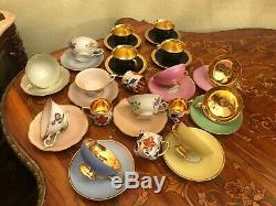 Mixed 18 Cups & Saucers Vintage German Mixed Bavaria Coffee Porcelain Set