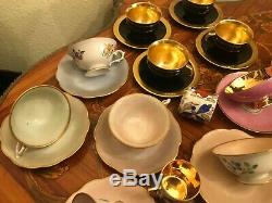 Mixed 18 Cups & Saucers Vintage German Mixed Bavaria Coffee Porcelain Set