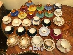 Mixed 28 Cups 28 Saucers German CZK Arabia Jlmenau Bavaria Coffee Porcelain Set