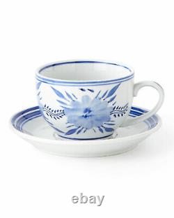 NEIMAN MARCUS Set of 12 Assorted Blue & White 10-Ounce Cups & Saucers G9182