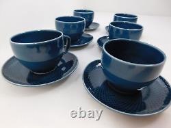 NEW 2018 Rosenthal Junto Porcelain Coffee Tea Cup Set Saucers Cream Ocean Blue