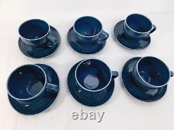 NEW 2018 Rosenthal Junto Porcelain Coffee Tea Cup Set Saucers Cream Ocean Blue