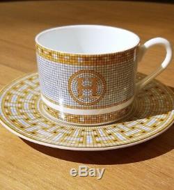 NEW Hermes Inspired Porcelain Coffee Tea Cup and Saucer FREE SHIPPING