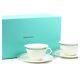 New Tiffany & Co Cup Pair Cup Platinum Blue Band Cup And Saucer 130ml Gift F/s