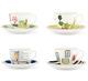 Nib? Kate Spade X Lenox Illustrated Porcelain Set Of 4 Cups & Saucers Tea Coffee