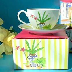 NIB? Kate Spade x Lenox Illustrated Porcelain Set of 4 Cups & Saucers Tea Coffee