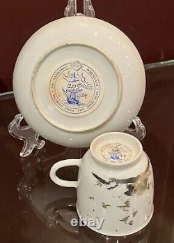 Nanking Cargo C1750 Canton Enameled Porcelain Cup & Saucer Set of 6