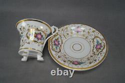 Nathusius German Hand Painted Floral & Gold Cup & Saucer Circa 1826-1860