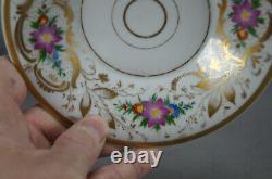 Nathusius German Hand Painted Floral & Gold Cup & Saucer Circa 1826-1860