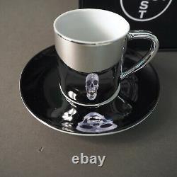 New Damien Hirst Skull For The Love Of God Anamorphic Espresso Cup and Saucer