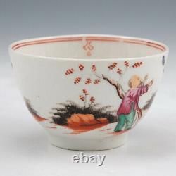 New Hall Porcelain Boy and Butterfly Pattern Teabowl and Saucer c1800