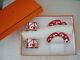 New Hermes Balcon Du Guadalq White Red Porcelain Coffee 2 Tea Cups And Saucers