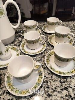 Noritake Progression SPRINGFIELD 9026 Coffee/Tea Pot, 12 Set of Cups & Saucers