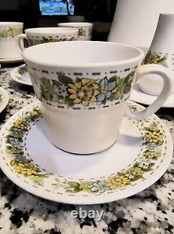 Noritake Progression SPRINGFIELD 9026 Coffee/Tea Pot, 12 Set of Cups & Saucers