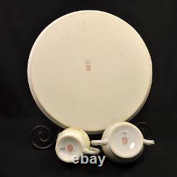 Noritake Tray Teapot Creamer Sugar 2 Cups & Saucers Floral Green Gold 1918-1931