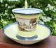 Nymphenburg Antique Porcelain Cup And Saucer Hand Painted Landscape Empire Mocha