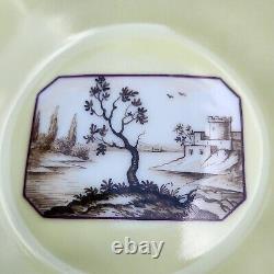 Nymphenburg Antique Porcelain Cup and Saucer Hand Painted Landscape Empire Mocha