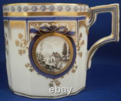 Nymphenburg Porcelain Pearl / King's Service Mocha Cup & Saucer Porzellan Tasse