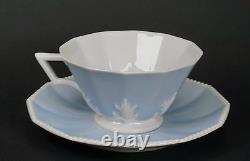 Nymphenburg Porcelain Pearl Perl Blue Full Sized Cup and Saucer