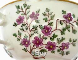 Old Meissen Raised Encrusted Flowers with Castle Fort Porcelain Cup & Saucer Mk