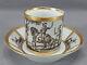 Old Paris Hand Painted Equestrian Renaissance Gentleman Gold Coffee Cup & Saucer