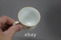 Old Paris Hand Painted Pink Rose Floral & Gold Swags Coffee Cup & Saucer B