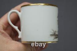Old Paris Porcelain Hand Painted Church & Ruins Coffee Cup & Saucer C. 1800-1830