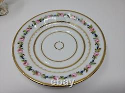 Old Paris Porcelain Hand Painted Roses & Gold Coffee Cup & Saucer C. 1840s #1