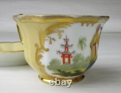 Old Paris porcelain Cup Saucer Chinese man & parrot circa 1835
