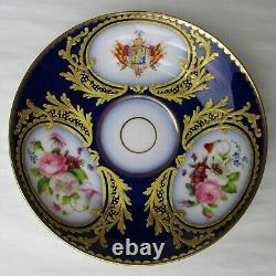 Old Paris porcelain cup & saucer Armorial Spanish Coat of Arms 19th century #3