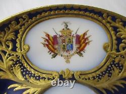 Old Paris porcelain cup & saucer Armorial Spanish Coat of Arms 19th century #4