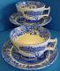 Pair Of Spode Blue Italian Breakfast Cups & Saucers Made In England 1st Quality