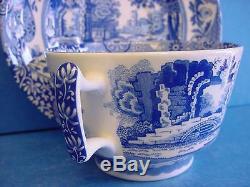 PAIR OF SPODE BLUE ITALIAN BREAKFAST CUPS & SAUCERS MADE IN ENGLAND 1st QUALITY