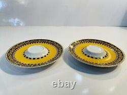 PAIR Rosenthal Versace Barocco Porcelain Demitasse Espresso Cups Saucers Perfect