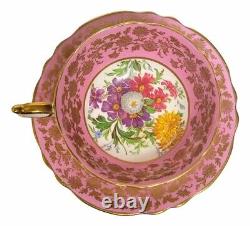 PARAGON Porcelain Tea Cup and Saucer Pink Florals VERY RARE DESIGN