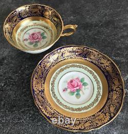 PARAGON porcelain FLOATING ROSE pattern CABINET CUP & SAUCER DUO