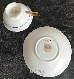 PARAGON porcelain FLOATING ROSE pattern CABINET CUP & SAUCER DUO