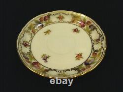 Pair SCHUMANN Empress Dresden Flowers Porcelain Cup & Saucer Sets