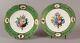 Pair Of 18th Century Sevres Green Ground Porcelain Plates Plate Insects Floral