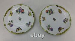 Pair of Herend Queen Victoria Pattern 16 oz. Latte / Jumbo Cups & Saucers. RARE