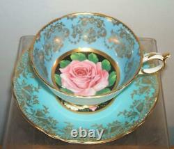 Paragon Large Floating Pink Cabbage Rose Cup And Matched Saucer