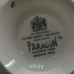 Paragon Porcelain Tea Cup & Saucer Gold Teal Medallion Center (A) RARE